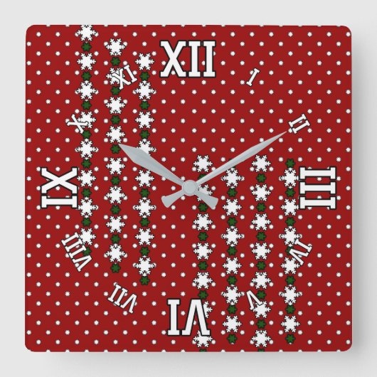 冬の雪 スクエア壁時計 (正面)