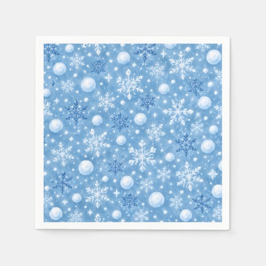 冬の雪 スタンダードカクテルナプキン (正面)