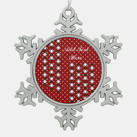 冬の雪 スノーフレークピューターオーナメント (正面)