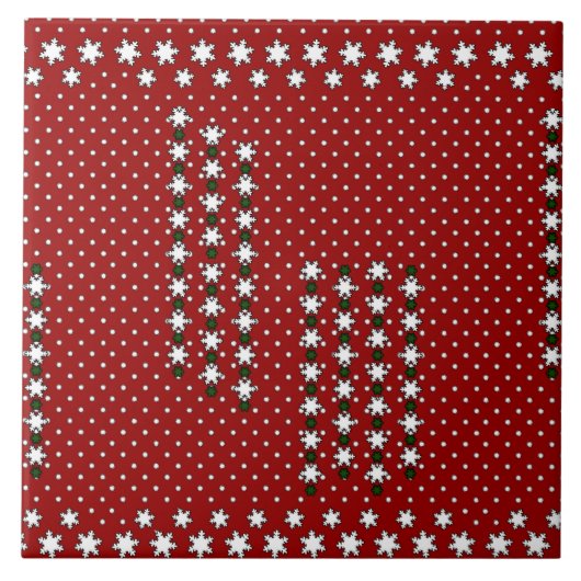 冬の雪 タイル (正面)