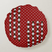 冬の雪 ラウンドクッション (裏面)