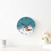 冬の雪 ラウンド壁時計 (ホーム)