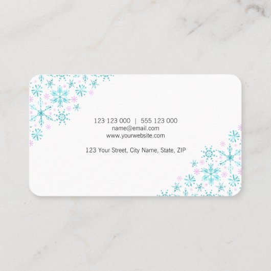 冬の雪 名刺 (裏面)