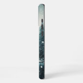 冬の雪、山の湖 iPhoneケース (左側面)