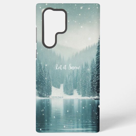 冬の雪、山の湖 SAMSUNG GALAXYケース (裏面)