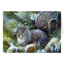 冬の雪…灰色リス