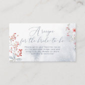 冬の雪 結婚する花嫁のためのレシピ エンクロージャーカード (正面)