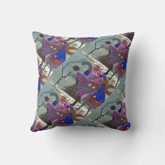 冬の雪/美しいファッション衣装デザイナー クッション (裏面)