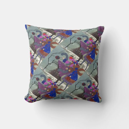 冬の雪/美しいファッション衣装デザイナー クッション (正面)