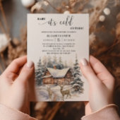 冬の雪 赤ちゃん 外は寒いよ 赤ちゃんシャワー 招待状