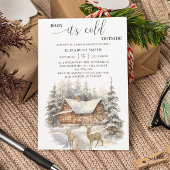 冬の雪 赤ちゃん 外は寒い ベビーシャワー 招待状