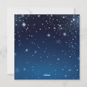 冬の雪 青い夜空 カスタム フォト エレガント シーズンカード (裏面)