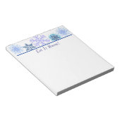 冬の雪（青と白） |カスタム休日 ノートパッド (アングル)