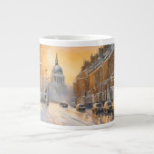 冬の雪、静かに降る コーヒーマグ ジャンボコーヒーマグカップ (正面)