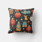 冬の雰囲気が溢れる綿枕 クッション (裏面)