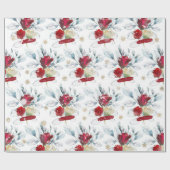 冬の雰囲気と美しい水彩バラ ラッピングペーパー (フラット)