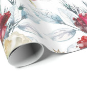 冬の雰囲気と美しい水彩バラ ラッピングペーパー (ロールコーナー)