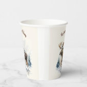 冬の雰囲気の水彩ムース – 誕生日パーティー –  紙コップ (右)