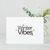 冬の雰囲気 – ミニマルなスノーフレークと山 シーズンカード (スタンド正面)