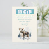 冬の雰囲気 水彩の鹿 - 誕生日 サンキューカード (スタンド正面)