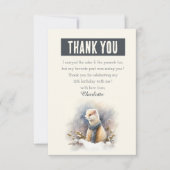 冬の雰囲気 水彩 エルミン - 誕生日 サンキューカード (正面)