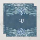 冬の霜と雪結婚片 招待状 (正面/裏面)