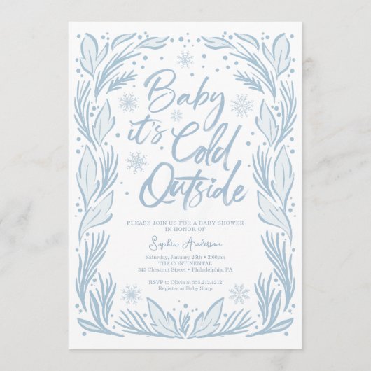冬の霜のスノーフレーク赤ちゃんシャワーベビー寒い プログラム (正面)