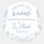 冬の霜のスノーフレーク赤ちゃんシャワーベビー寒い ラウンドシール (正面)