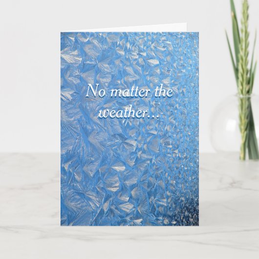 冬の霜のホリデーカード – 中にはあたたかなメッセージ シーズンカード (正面)