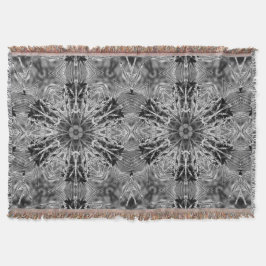 冬の霜の万華鏡のように千変万化するパターン黒白 スローブランケット