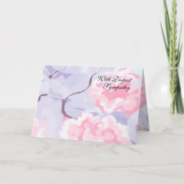 冬の霜の中のピンクのバラ : 哀悼の意を込めて カード