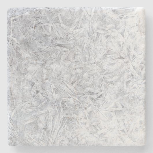 冬の霜の氷結晶の石コースター ストーンコースター (正面)