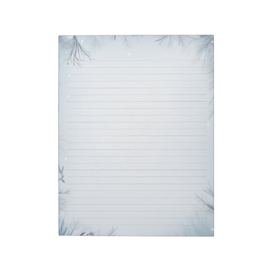 冬の霜の降りたテーマで氷の並んだ ノートパッド (回転)