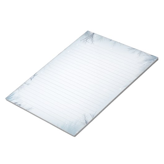 冬の霜の降りたテーマで氷の並んだ ノートパッド (アングル)