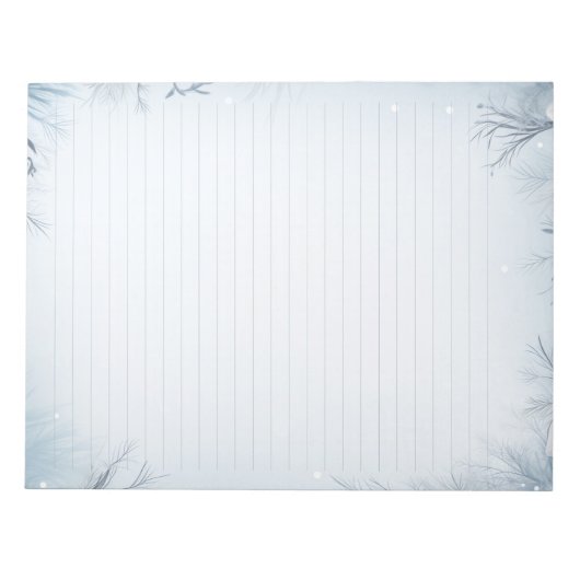冬の霜の降りたテーマで氷の並んだ ノートパッド (正面)