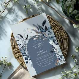 冬の霜の降りたフローラアーチ結婚式招待状 招待状