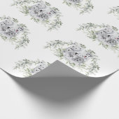 冬の霜の降りたワンダーランドの動物の赤ちゃんシャワー ラッピングペーパー (角)