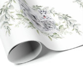 冬の霜の降りたワンダーランドの動物の赤ちゃんシャワー ラッピングペーパー (ロールコーナー)