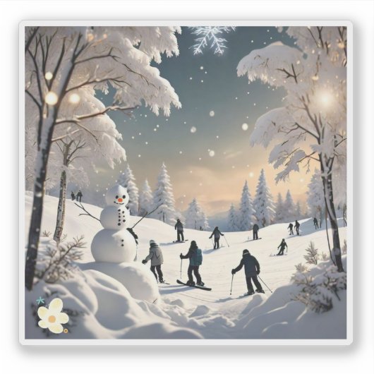 冬の霜の降りた朝 シール (正面)