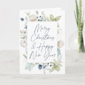 冬の霜の降りた紅葉の写真クリスマス シーズンカード (正面)