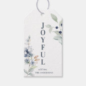 冬の霜の降りた紅葉の楽しいクリスマス ギフトタグ (正面)