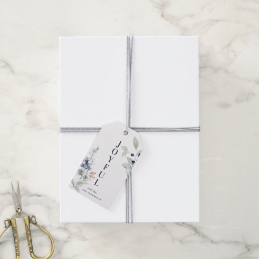 冬の霜の降りた紅葉の楽しいクリスマス ギフトタグ (より糸付き)