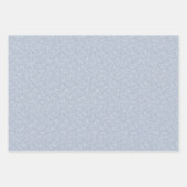 冬の霜の降りた葉ボタニカルホリデーダスティブルー ラッピングペーパーシート (正面)
