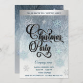 冬の霜の雪の企業の結晶パーティー 招待状 (正面/裏面)