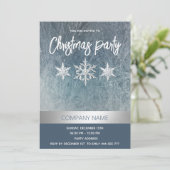 冬の霜の雪の結晶が舞う企業のクリスマスパーティー 招待状 (スタンド正面)