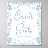 冬の霜の雪の結晶ベビーシャワーカードとギフト ポスター (正面)