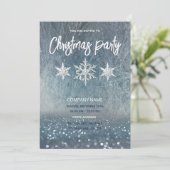 冬の霜の雪の結晶 コーポレートクリスマスパーティー 招待状 (スタンド正面)