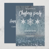 冬の霜の雪の結晶 コーポレートクリスマスパーティー 招待状 (正面/裏面)