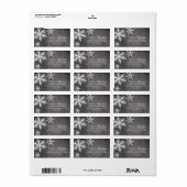 冬の霜の雪片チョークボード |アドレス ラベル (フルシート)