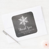 冬の霜の雪片チョークボード |結婚式の引き出物 スクエアシール (封筒)